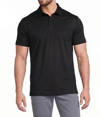 Murano Liquid Luxury Athletic Fit Solid Interlock Short Sleeve Polo Shirt