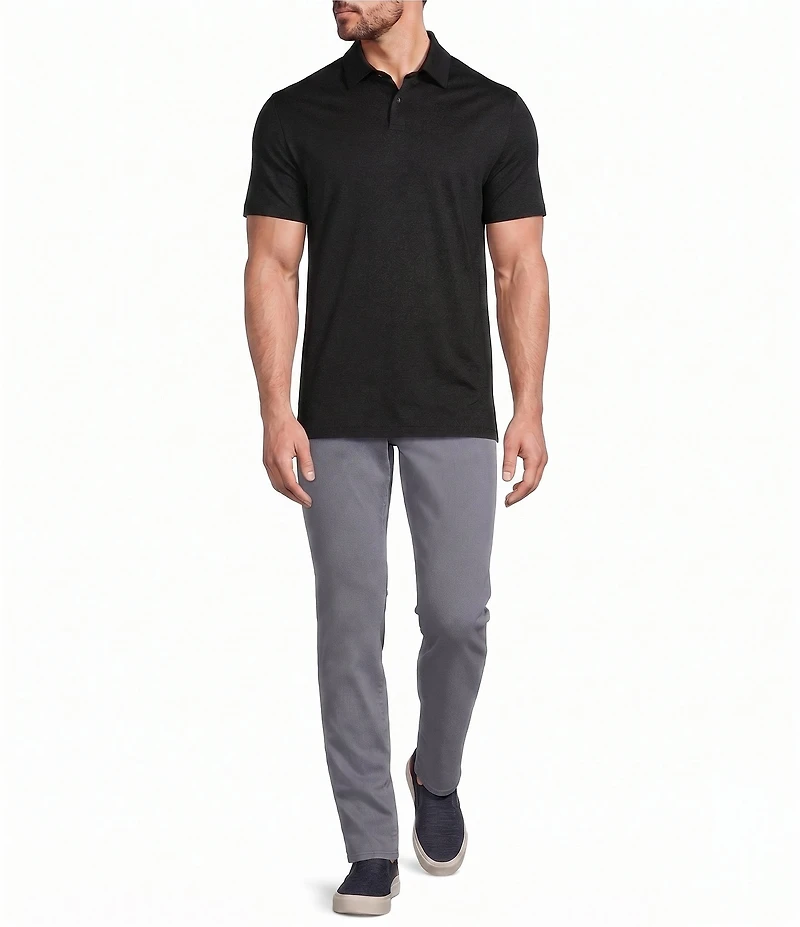 Murano Liquid Luxury Athletic Fit Solid Interlock Short Sleeve Polo Shirt