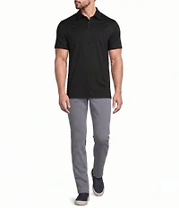 Murano Liquid Luxury Athletic Fit Solid Interlock Short Sleeve Polo Shirt