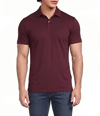 Murano Liquid Luxury Athletic Fit Solid Interlock Short Sleeve Polo Shirt