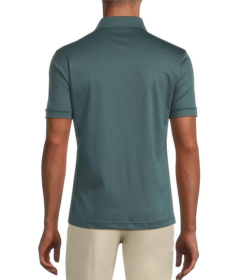 Murano Liquid Luxury Classic Fit Solid Coat Front Short Sleeve Woven Shirt