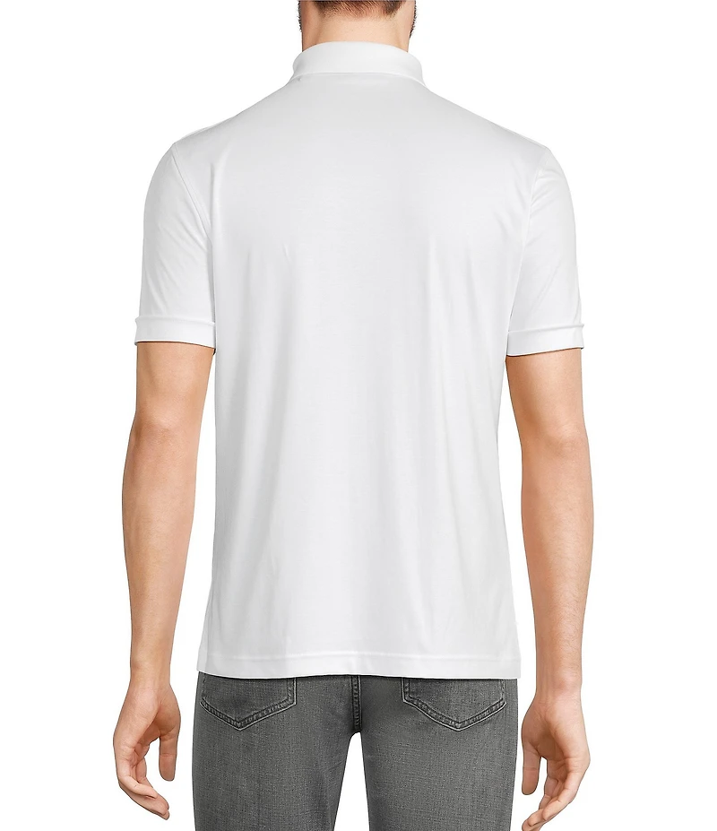 Murano Liquid Luxury Classic Fit Solid Coat Front Short Sleeve Woven Shirt