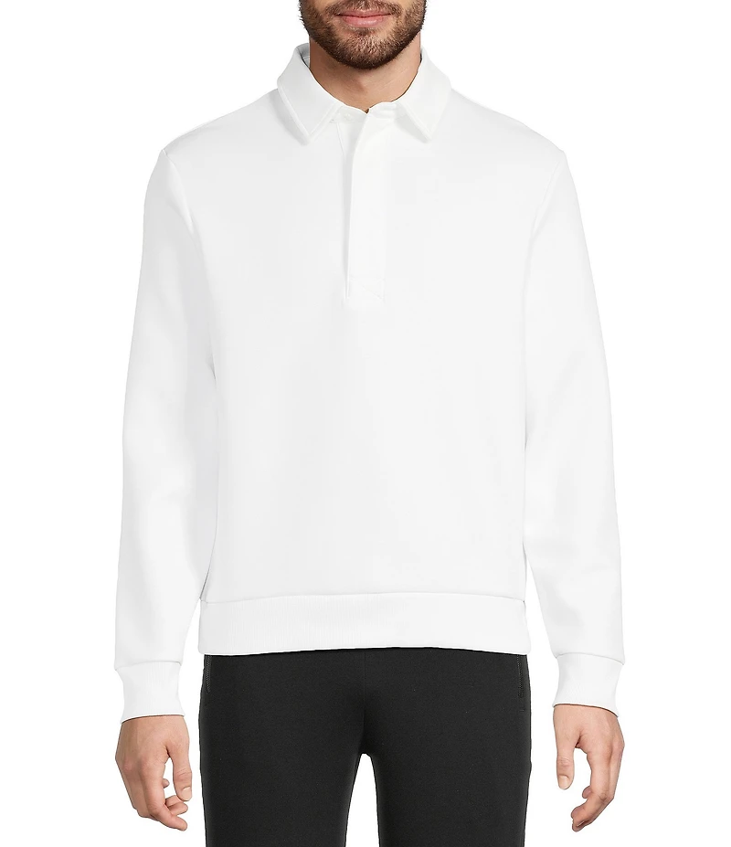 Murano Liquid Luxury Collection Slim Fit Neoprene Long Sleeve Polo Shirt