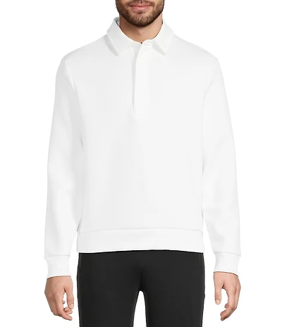 Murano Liquid Luxury Collection Slim Fit Neoprene Long Sleeve Polo Shirt