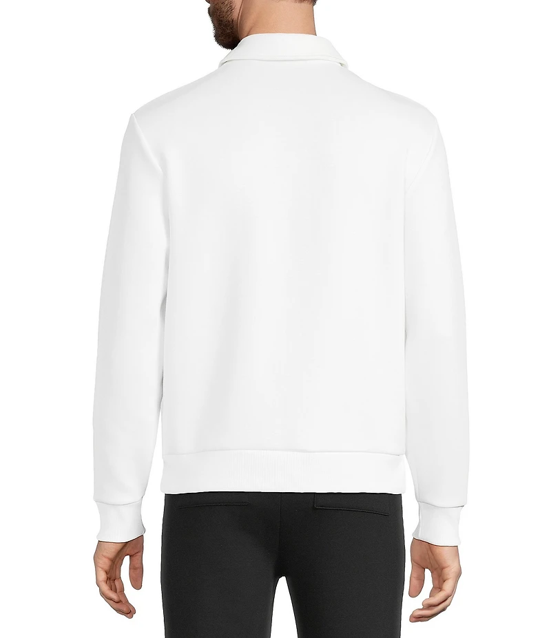 Murano Liquid Luxury Collection Slim Fit Neoprene Long Sleeve Polo Shirt