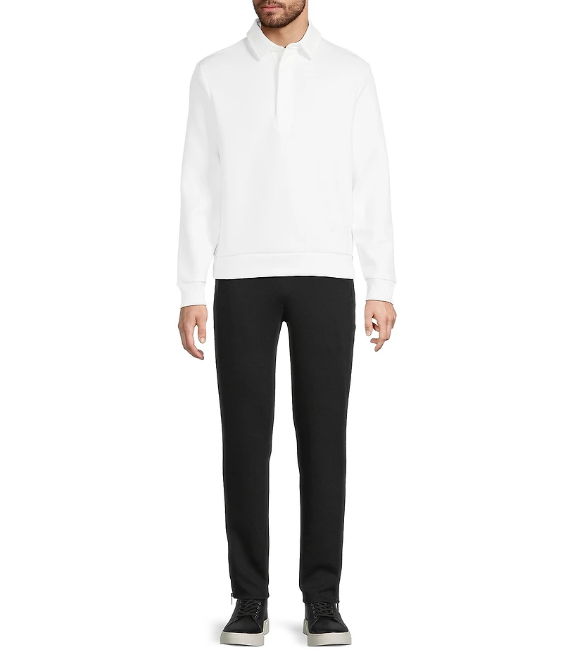 Murano Liquid Luxury Collection Slim Fit Neoprene Long Sleeve Polo Shirt