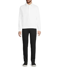 Murano Liquid Luxury Collection Slim Fit Neoprene Long Sleeve Polo Shirt