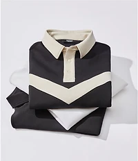 Murano Liquid Luxury Collection Slim Fit Neoprene Long Sleeve Polo Shirt