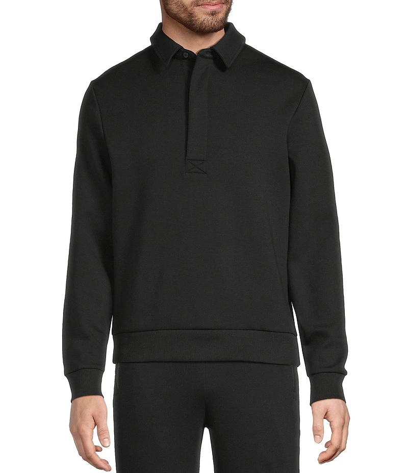 Murano Liquid Luxury Collection Slim Fit Neoprene Long Sleeve Polo Shirt