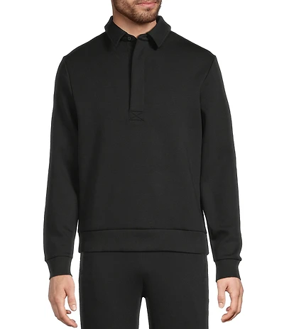 Murano Liquid Luxury Collection Slim Fit Neoprene Long Sleeve Polo Shirt