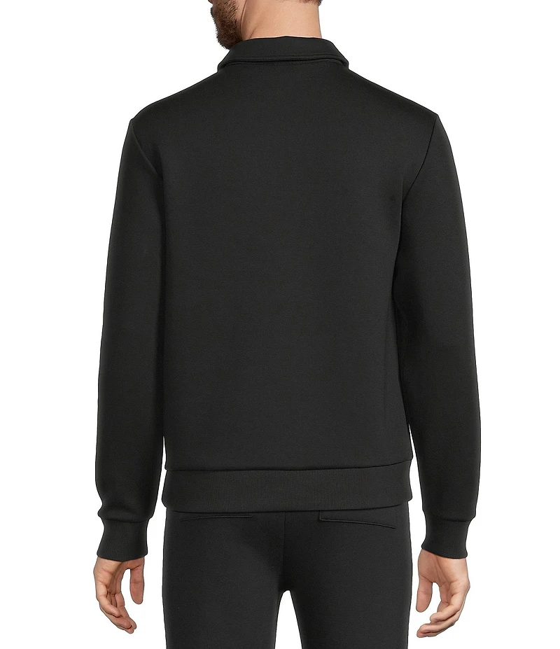 Murano Liquid Luxury Collection Slim Fit Neoprene Long Sleeve Polo Shirt