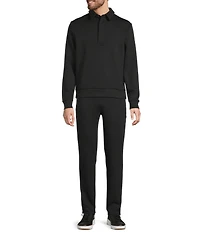 Murano Liquid Luxury Collection Slim Fit Neoprene Long Sleeve Polo Shirt