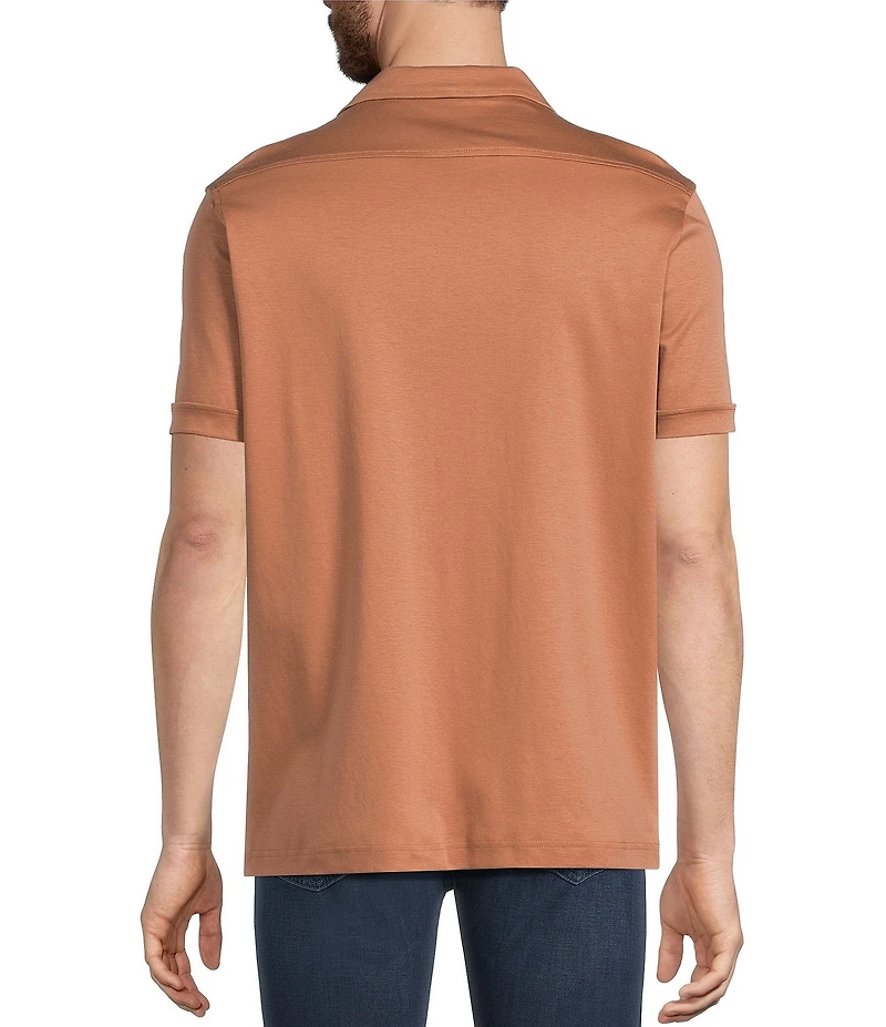 Murano Liquid Luxury Interlock Coat Front Short Sleeve Woven Shirt