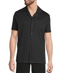 Murano Liquid Luxury Interlock Coat Front Short Sleeve Woven Shirt