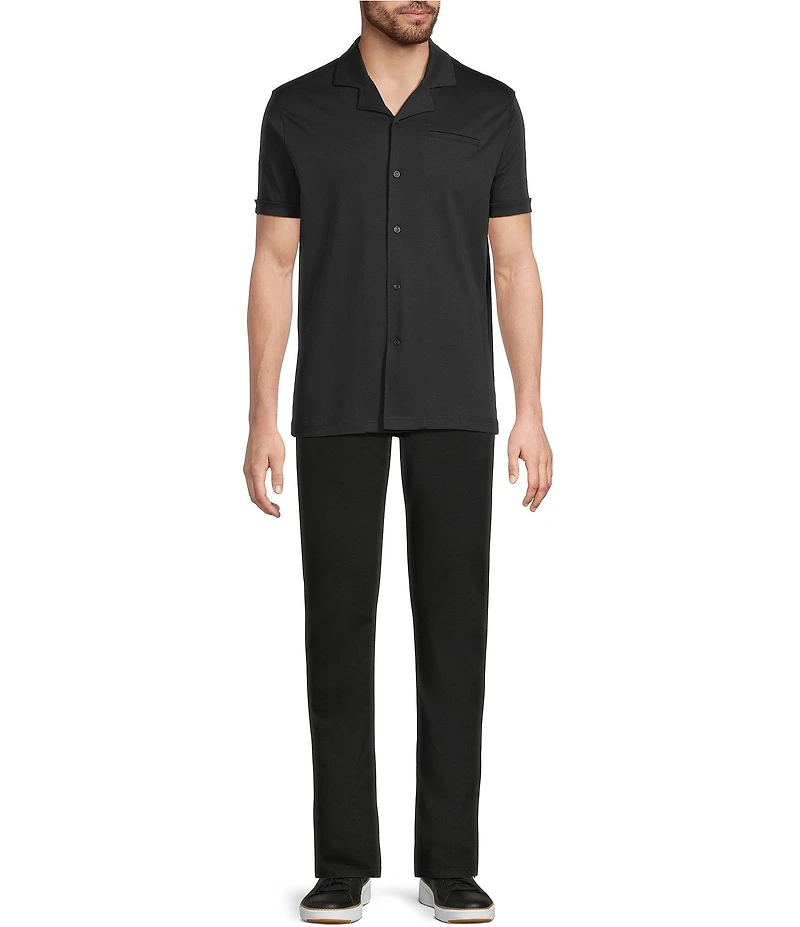 Murano Liquid Luxury Interlock Coat Front Short Sleeve Woven Shirt