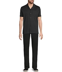 Murano Liquid Luxury Interlock Coat Front Short Sleeve Woven Shirt