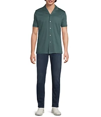 Murano Liquid Luxury Interlock Coat Front Short Sleeve Woven Shirt