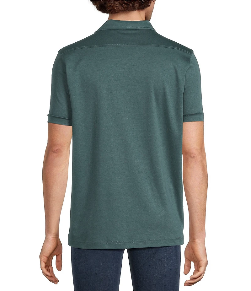 Murano Liquid Luxury Interlock Coat Front Short Sleeve Woven Shirt