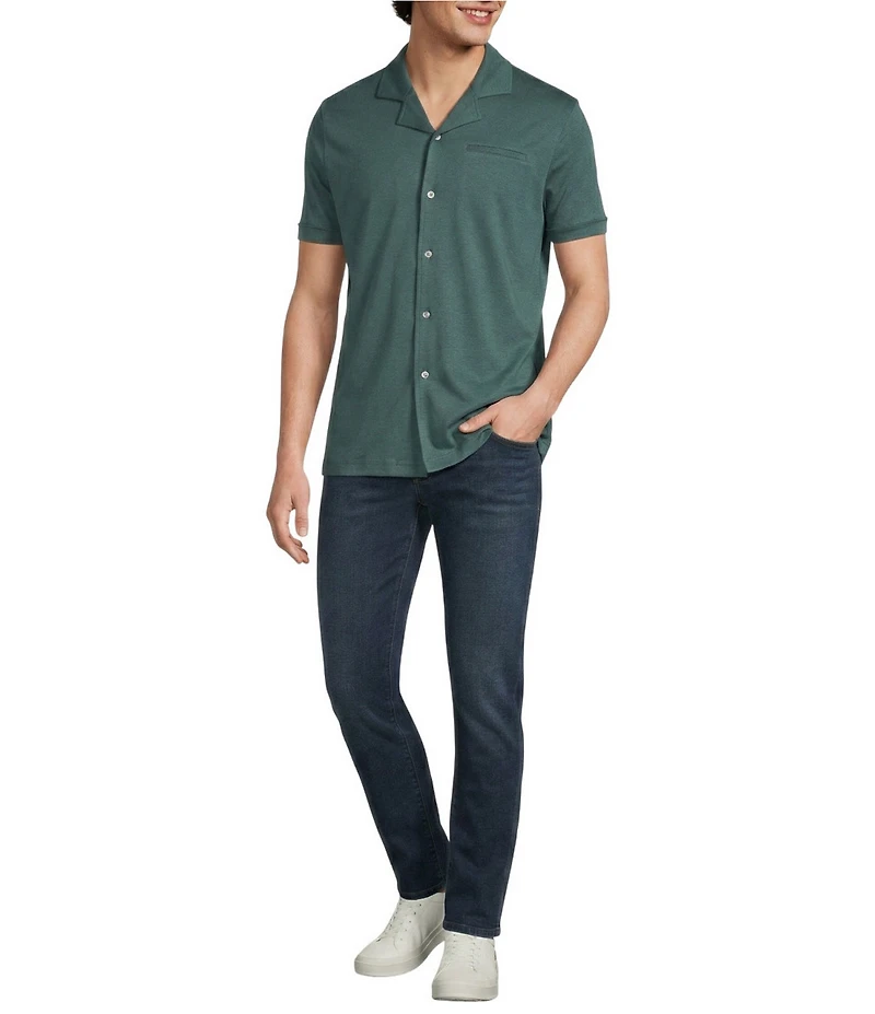 Murano Liquid Luxury Interlock Coat Front Short Sleeve Woven Shirt