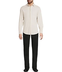 Murano Liquid Luxury Long Sleeve Knit Interlock Coatfront Shirt