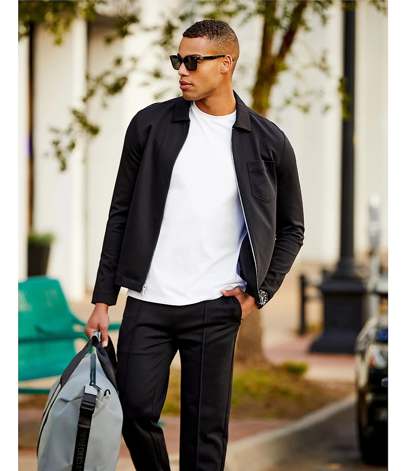 Murano Liquid Luxury Lucas Fit Solid Pintuck Jogger Pants