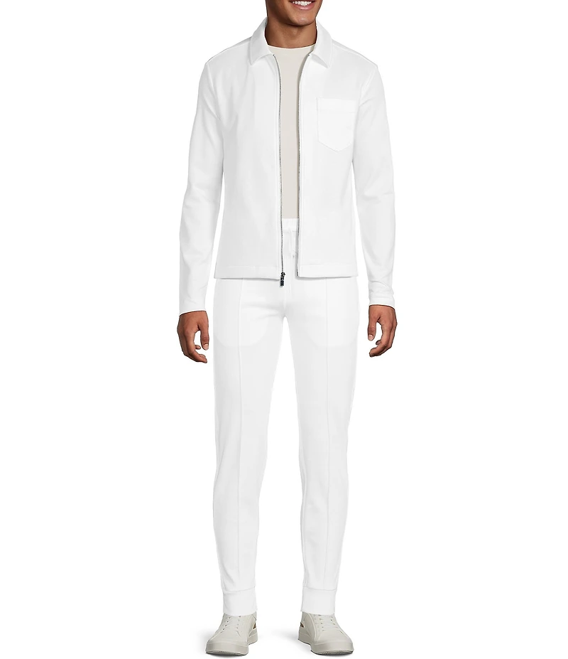 Murano Liquid Luxury Lucas Fit Solid Pintuck Jogger Pants