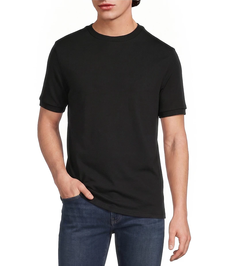 Murano Liquid Luxury Neoprene Crew Neck Short Sleeve Shirt
