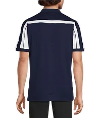 Murano Liquid Luxury Pieced Slim Fit Johnny Collar Short Sleeve Polo Shirt