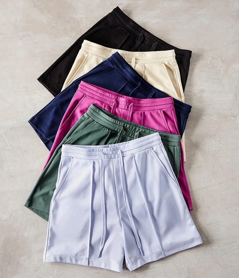 Murano Liquid Luxury Pintuck Neoprene Knit 5.5#double; Inseam Shorts