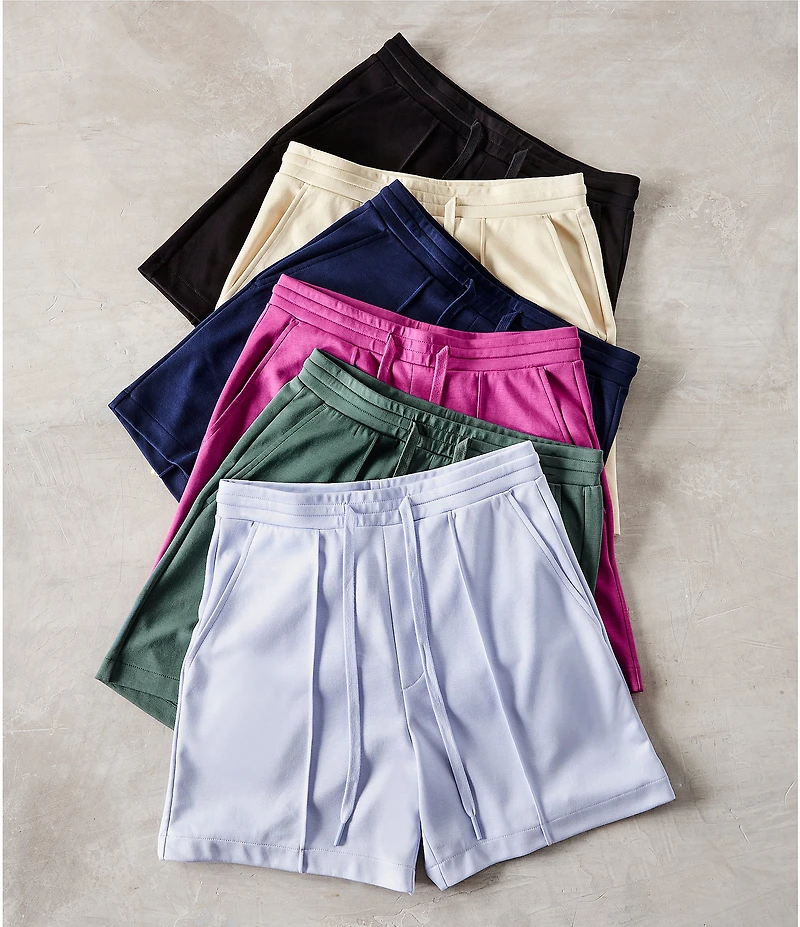 Murano Liquid Luxury Pintuck Neoprene Knit 5.5#double; Inseam Shorts