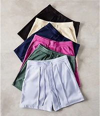 Murano Liquid Luxury Pintuck Neoprene Knit 5.5#double; Inseam Shorts