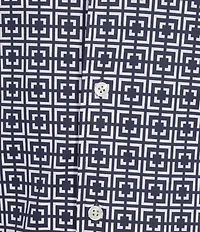 Murano Liquid Luxury Printed Interlock Coat Front Short Sleeve Woven Shirt