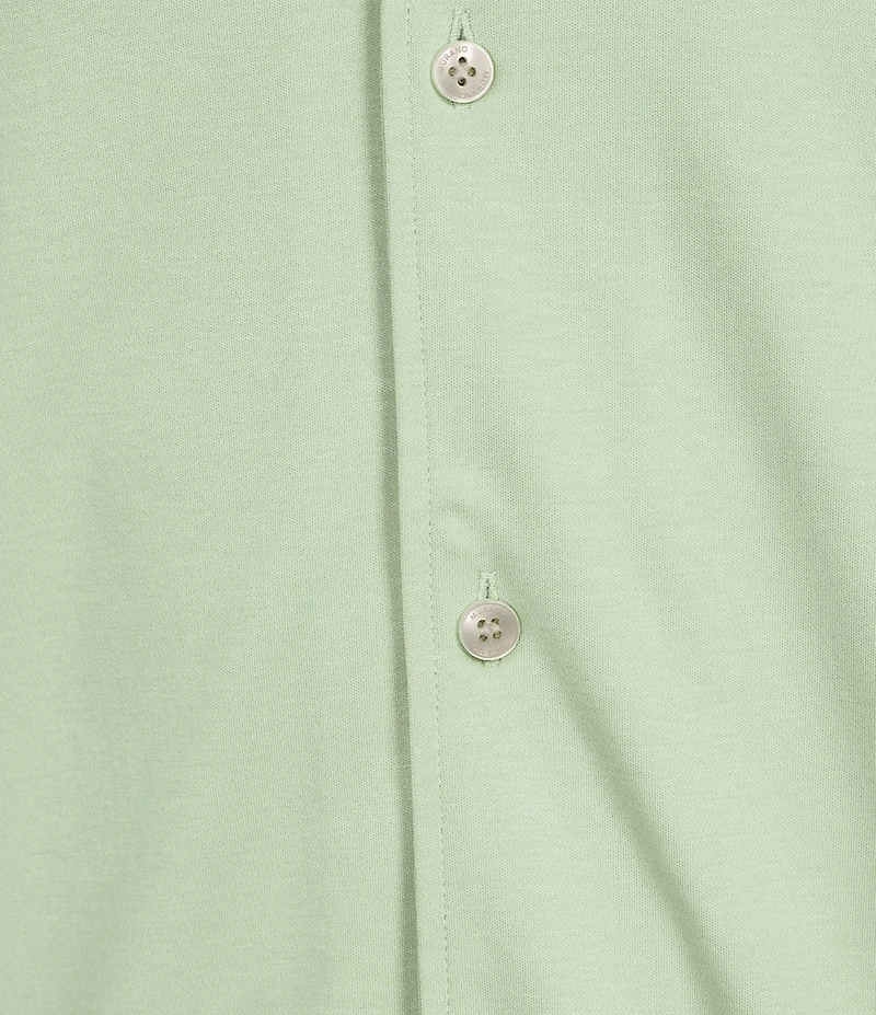 Murano Liquid Luxury Short Sleeve Knit Interlock Coatfront Shirt