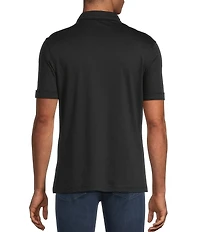 Murano Liquid Luxury Short Sleeve Knit Interlock Solid Coatfront Shirt