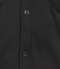 Murano Liquid Luxury Short Sleeve Knit Interlock Solid Coatfront Shirt