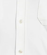 Murano Liquid Luxury Short Sleeve Knit Interlock Solid Coatfront Shirt