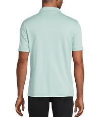 Murano Liquid Luxury Short Sleeve Knit Interlock Solid Coatfront Shirt