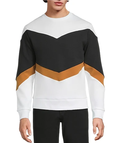 Murano Liquid Luxury Slim Fit Color Block Crew T-Shirt