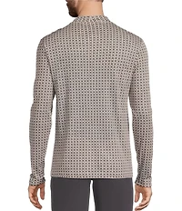 Murano Liquid Luxury Slim Fit Geo Print Mock Neck Shirt