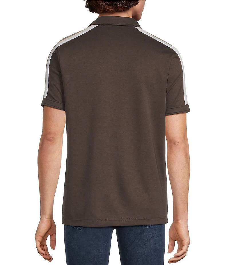 Murano Liquid Luxury Slim Fit Neoprene Short Sleeve Button Front Shirt