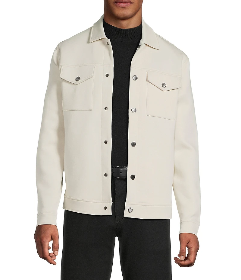 Murano Liquid Luxury Slim Fit Neoprene Trucker Jacket