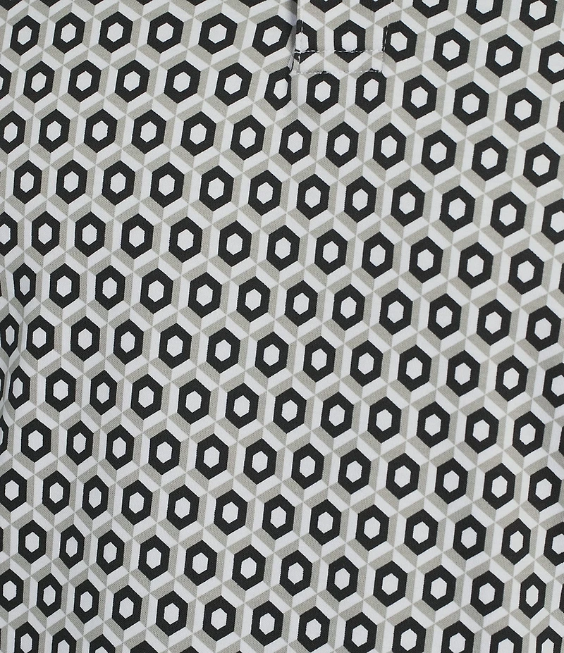 Murano Liquid Luxury Slim Fit Printed Interlock Short Sleeve Polo Shirt