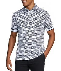 Murano Liquid Luxury Slim Fit Printed Interlock Short Sleeve Polo Shirt