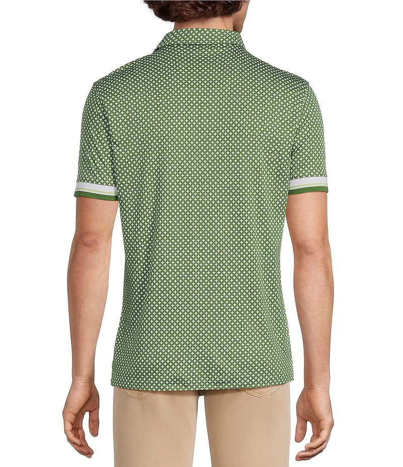 Murano Liquid Luxury Slim Fit Printed Short Sleeve Polo Shirt