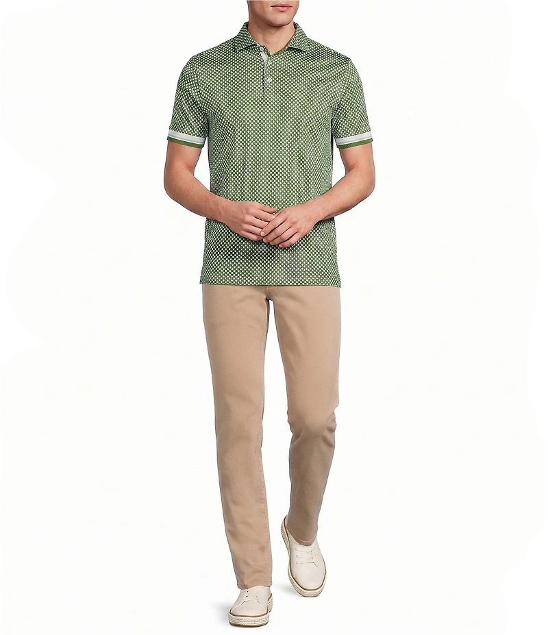 Murano Liquid Luxury Slim Fit Printed Short Sleeve Polo Shirt