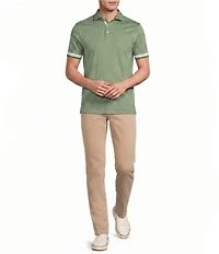 Murano Liquid Luxury Slim Fit Printed Short Sleeve Polo Shirt