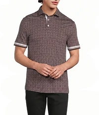 Murano Liquid Luxury Slim Fit Printed Short Sleeve Polo Shirt