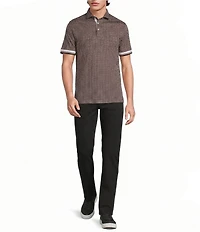 Murano Liquid Luxury Slim Fit Printed Short Sleeve Polo Shirt