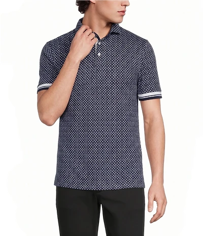 Murano Liquid Luxury Slim Fit Printed Short Sleeve Polo Shirt