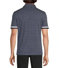 Murano Liquid Luxury Slim Fit Printed Short Sleeve Polo Shirt